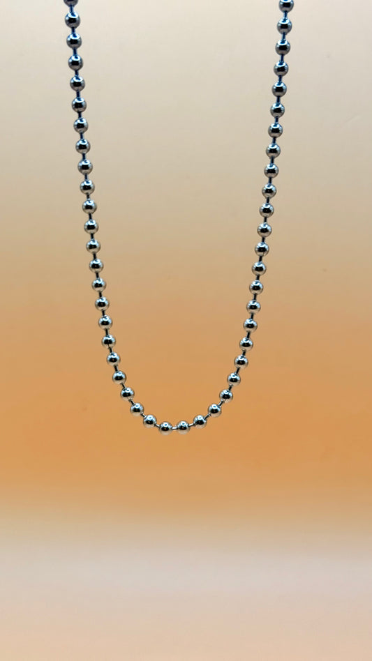 Cadena de Bolas Clásica Plateada